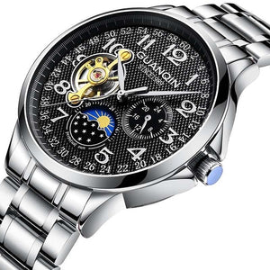 GUANQIN 2019 men's watches top brand luxury business Automatic clock Tourbillon waterproof Mechanical watch relogio masculino