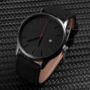 Fashion Simple Mens Watches Complete Calendar Wristwatch Gents Business Brown Leather Quartz Watch Men relogio masculino