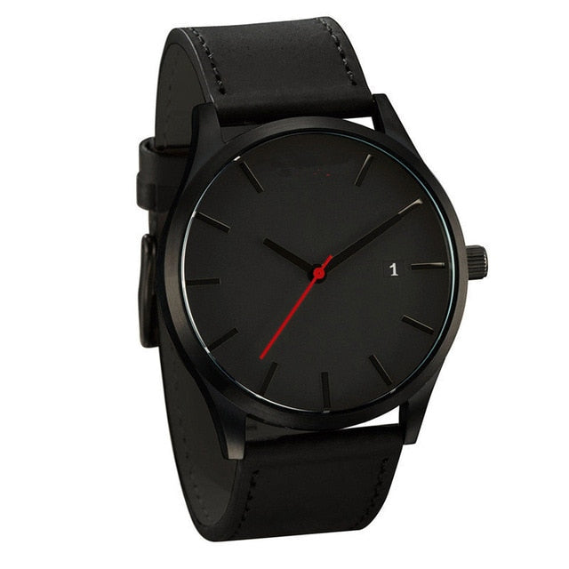 Fashion Simple Mens Watches Complete Calendar Wristwatch Gents Business Brown Leather Quartz Watch Men relogio masculino
