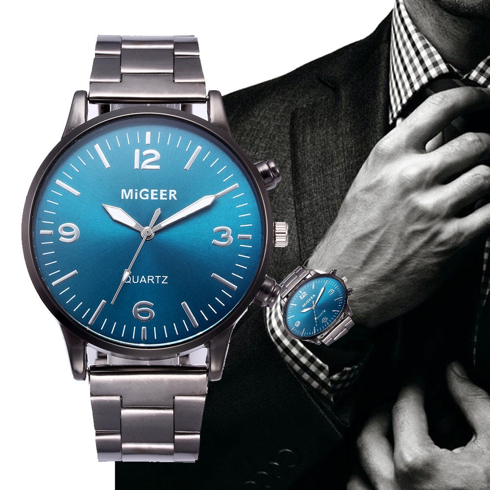 2019 New Fashion men watches water proof Women Crystal Stainless Steel Analog Quartz Wrist Watch Bracelet relogio F30
