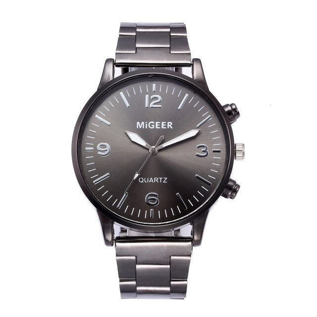 2019 New Fashion men watches water proof Women Crystal Stainless Steel Analog Quartz Wrist Watch Bracelet relogio F30