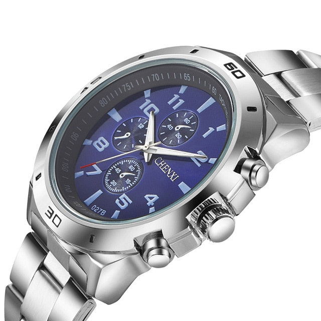 CHENXI Fashion Luxury Watches Men Casual Stainless Steel Waterproof Gift Clock Quartz Male Wristwatch Relogio Masculino 074-46