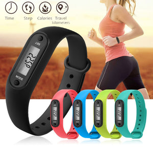 Run Step Watch Bracelet Pedometer Calorie Counter Digital LCD Walking Distance Electronic Watch digital Watch fashion gif Men's