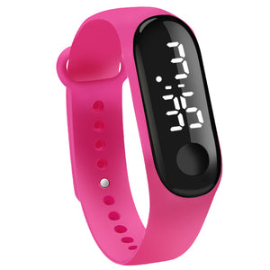 Digital Touch Screen LED Display Silicone Strap Men Women Couple Wristwatch Electronic Bracelet Watches Kids Sport Fitness Clock