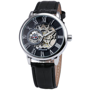 2019 FORSINING 3D Logo Black Gold Men Mechanical Watch Montre Homme Man Watches Top Brand Luxury Leather WINNER Skeleton Design