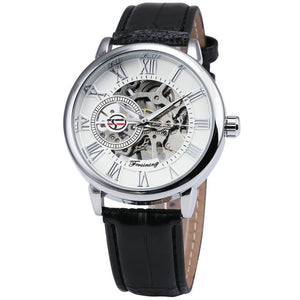 2019 FORSINING 3D Logo Black Gold Men Mechanical Watch Montre Homme Man Watches Top Brand Luxury Leather WINNER Skeleton Design