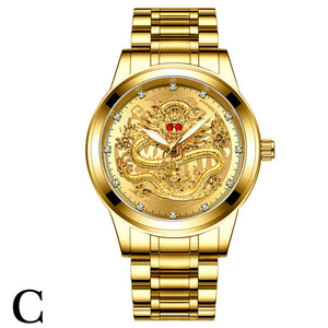 FNGEEN Top Brand Luxury Gold Men Mechanical Watch 3D CNC Life Waterproof Dragon Face Full Solid Watches Wristwatch Dropshipping