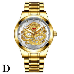 FNGEEN Top Brand Luxury Gold Men Mechanical Watch 3D CNC Life Waterproof Dragon Face Full Solid Watches Wristwatch Dropshipping