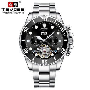 Tevise Luxury Fashion Brand Mechanical Watch Man Automatic Tourbillon Gold Watches Casual Waterproof Clock Masculino Relogio