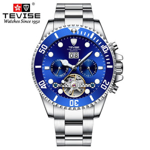 Tevise Luxury Fashion Brand Mechanical Watch Man Automatic Tourbillon Gold Watches Casual Waterproof Clock Masculino Relogio