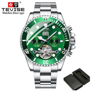 Tevise Luxury Fashion Brand Mechanical Watch Man Automatic Tourbillon Gold Watches Casual Waterproof Clock Masculino Relogio