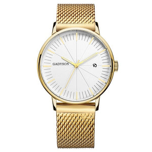 Fashion Business Watch Men Luxury Brand Gold Black Mesh Steel Quartz Watch for Man Minimalist Wrist Watches Relogio Masculino