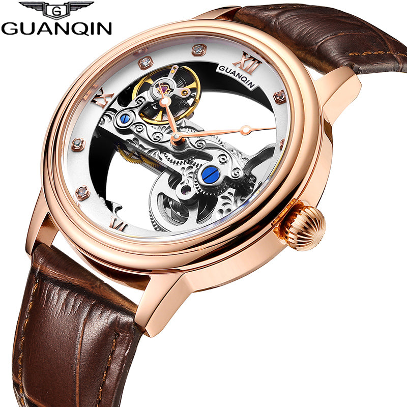 GUANQIN Luminous  Mechanical Automatic men watches Tourbillon 2019 luxury top brand  men clock waterproof gold relogio masculino