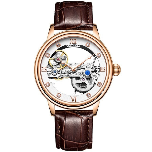 GUANQIN Luminous  Mechanical Automatic men watches Tourbillon 2019 luxury top brand  men clock waterproof gold relogio masculino