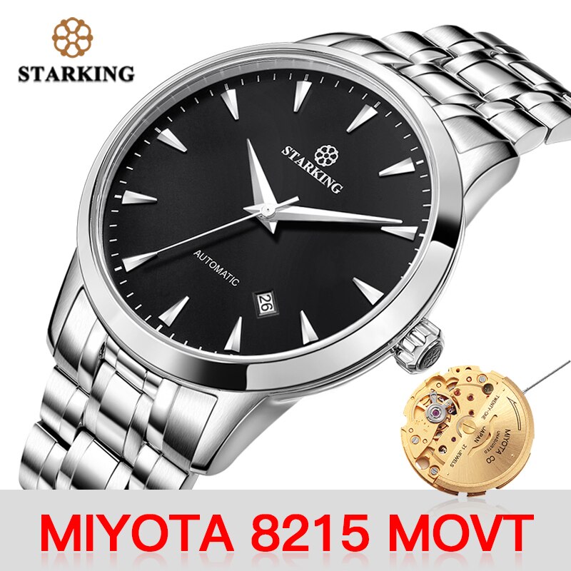 STARKING Mechanical Watch Men Miyota Movt Stainless Steel Wristwatch Sapphire Automatic Self-wind Men Watch Relogio 3ATM AM0171