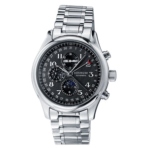 GUANQIN Men Mechanical Watches Leather Luxury Top Brand Waterproof Automatic Wristwatch date Calendar Moon Relogio Masculino