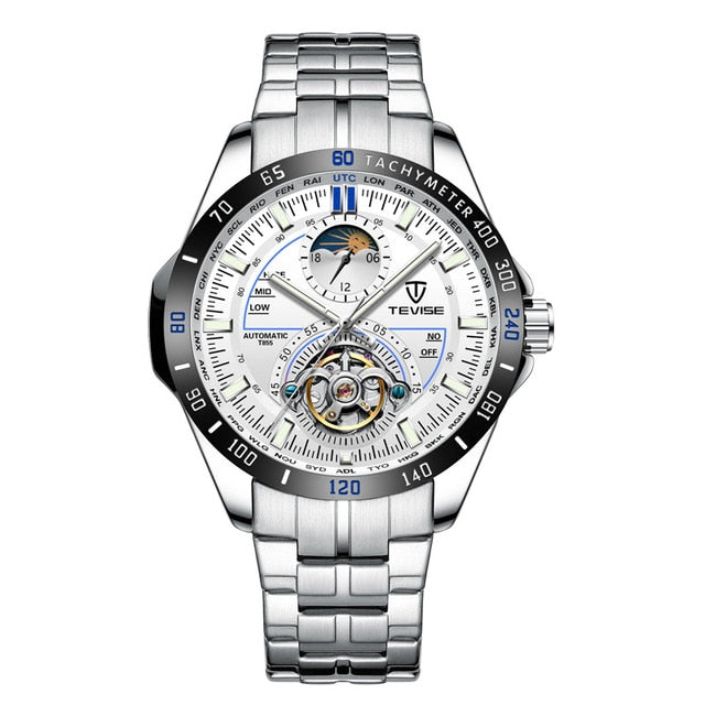 Tevise Brand Luxury Mechanical Automatic Watch Tourbillon Fashion Men Watch Stainless Clock for Male Relogio Masculino Gifts