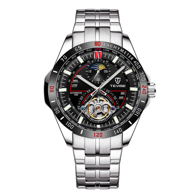 Tevise Brand Luxury Mechanical Automatic Watch Tourbillon Fashion Men Watch Stainless Clock for Male Relogio Masculino Gifts