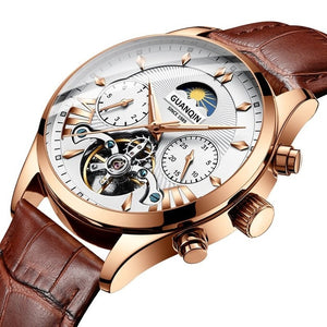 GUANQIN automatic/mechanical/luxury watch men reloj hombre clock men's/mens watches 2019 top brand luxury gold tourbillon mens