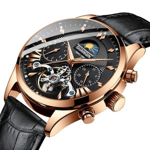 GUANQIN automatic/mechanical/luxury watch men reloj hombre clock men's/mens watches 2019 top brand luxury gold tourbillon mens