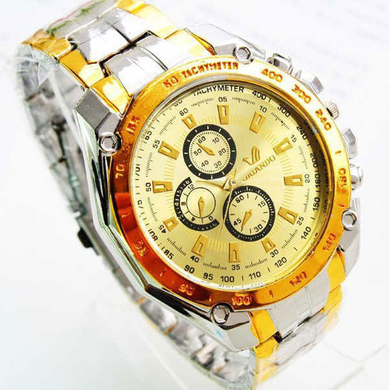 Business Watches For Men Big Dial Alloy Strap Mechanical Watches Sports Watch With Stainless Steel Clasp Wrist Watch