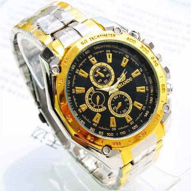 Business Watches For Men Big Dial Alloy Strap Mechanical Watches Sports Watch With Stainless Steel Clasp Wrist Watch
