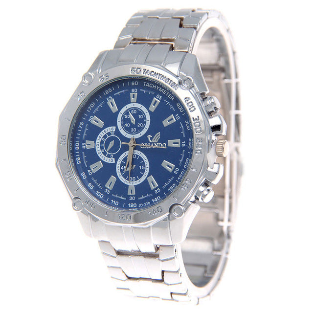 Business Watches For Men Big Dial Alloy Strap Mechanical Watches Sports Watch With Stainless Steel Clasp Wrist Watch