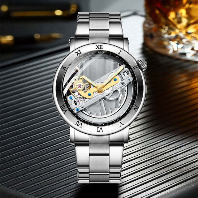 FORSINING Men's Mechanical Watch Men Luxury Skeleton Automatic Watch Self-Wind Clock Sport Wrist Watch Business Wristwatch