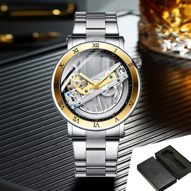 FORSINING Men's Mechanical Watch Men Luxury Skeleton Automatic Watch Self-Wind Clock Sport Wrist Watch Business Wristwatch
