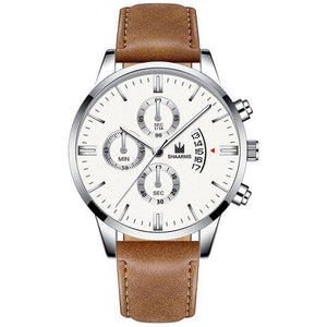 Relogio Masculino watches men fashion Sport box stainless steel leather strap watch Quartz business wristwatch Reloj Hombre 2019