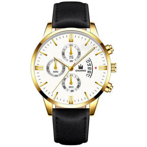 Relogio Masculino watches men fashion Sport box stainless steel leather strap watch Quartz business wristwatch Reloj Hombre 2019