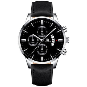 Relogio Masculino watches men fashion Sport box stainless steel leather strap watch Quartz business wristwatch Reloj Hombre 2019