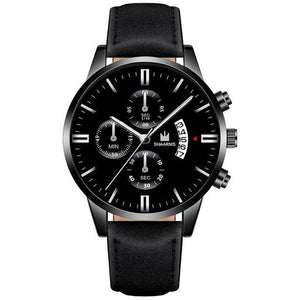 Relogio Masculino watches men fashion Sport box stainless steel leather strap watch Quartz business wristwatch Reloj Hombre 2019
