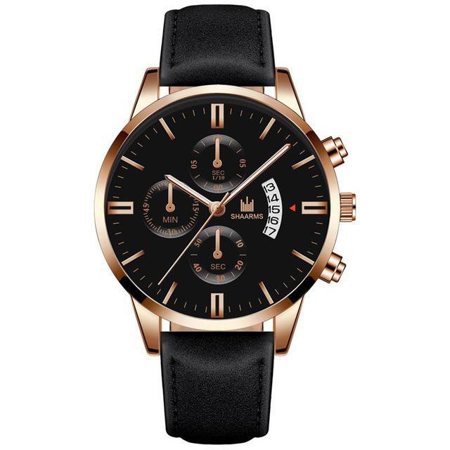 Relogio Masculino watches men fashion Sport box stainless steel leather strap watch Quartz business wristwatch Reloj Hombre 2019