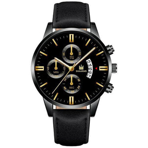 Relogio Masculino watches men fashion Sport box stainless steel leather strap watch Quartz business wristwatch Reloj Hombre 2019