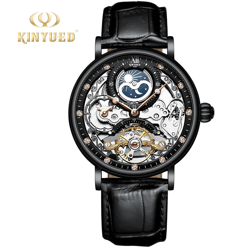 KINYUED Top Brand Luxury Men Watches 2019 Automatic Mechanical Wristwatch Sports Moon phase Watch relogio automatico masculino