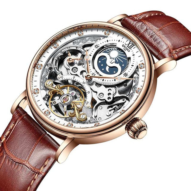KINYUED Top Brand Luxury Men Watches 2019 Automatic Mechanical Wristwatch Sports Moon phase Watch relogio automatico masculino