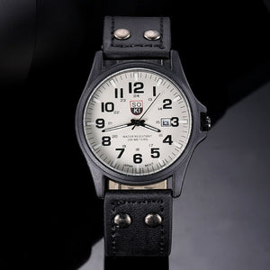 Brand Sport Military Watches Fashion Casual Quartz Watch Leather Analog Men 2016 New SOKI Luxury Wristwatch Relogio Masculino
