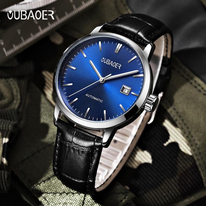 2018 New Men's WristWatch OUBAOER Stainless steel Casual Automatic Mechanical Watches Male reloj hombre