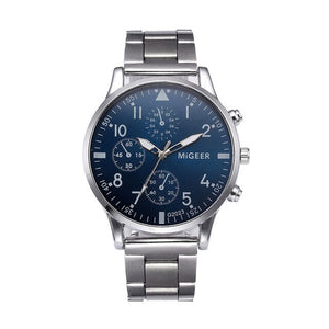 Fashion Man Crystal Stainless Steel Analog Quartz Wrist Watch Men's watch Wrist Party decoration Business Watch gif for male man