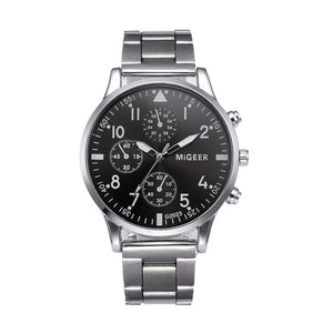 Fashion Man Crystal Stainless Steel Analog Quartz Wrist Watch Men's watch Wrist Party decoration Business Watch gif for male man