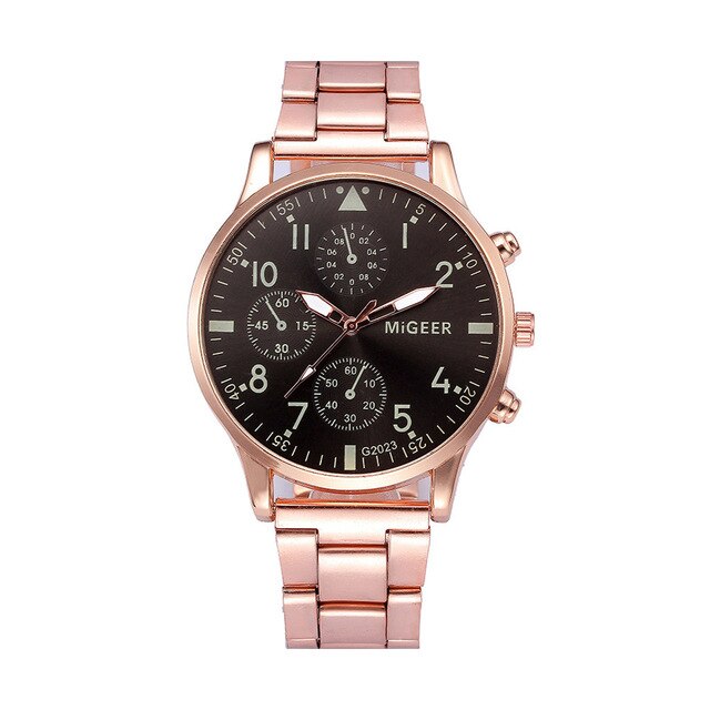 Fashion Man Crystal Stainless Steel Analog Quartz Wrist Watch Men's watch Wrist Party decoration Business Watch gif for male man