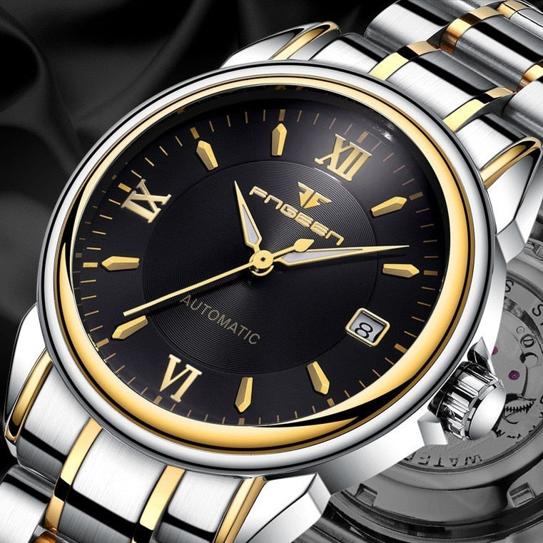 FNGEEN Full Automatic Watch Men Gold Mechanical Watches Waterproof Luminous Hands With Date Calendar montre automatique homme