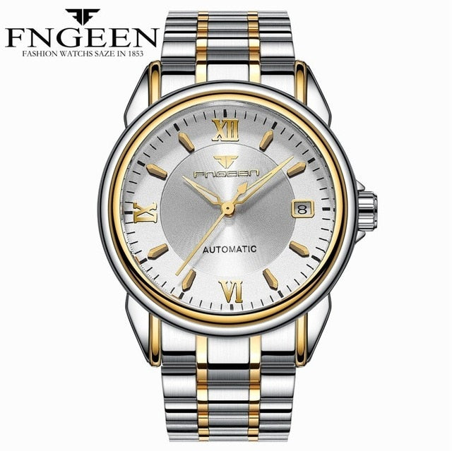 FNGEEN Full Automatic Watch Men Gold Mechanical Watches Waterproof Luminous Hands With Date Calendar montre automatique homme