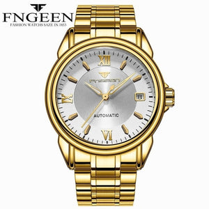 FNGEEN Full Automatic Watch Men Gold Mechanical Watches Waterproof Luminous Hands With Date Calendar montre automatique homme