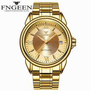 FNGEEN Full Automatic Watch Men Gold Mechanical Watches Waterproof Luminous Hands With Date Calendar montre automatique homme