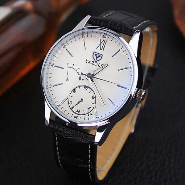 YAZOLE Brand Watches Men Clock Leather Band Black Wrist Watch Fashion Sport Casual montre homme 2019 Hour relogio masculino