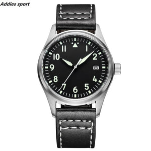 Diver Watch 200m Waterproof Mens Wristwatch Leather Strap NH35 Automatic Mechanical Japan Movement Male Watch Luxury Pilot