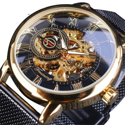 Winner Three Dial Calendar Display Alloy Men Automatic Mechanical Skeleton Wrist Watches Luxury Brand Military Sport Male Clock