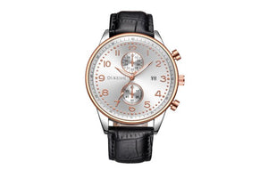 New Fashion OUKESHI Men Watches Analog Quartz Wristwatch Waterproof Chronograph Auto Date Leather Band Relogio Masculino 2017